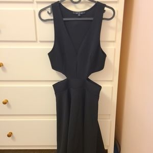Black A-line Dress with Side Slits